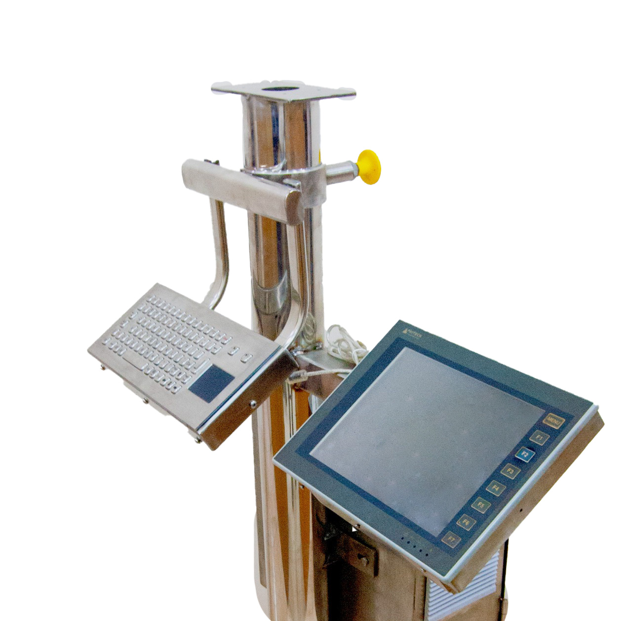 Durable Maxima Automation pedestal mount designed to securely support industrial PCs in factory or control room setups